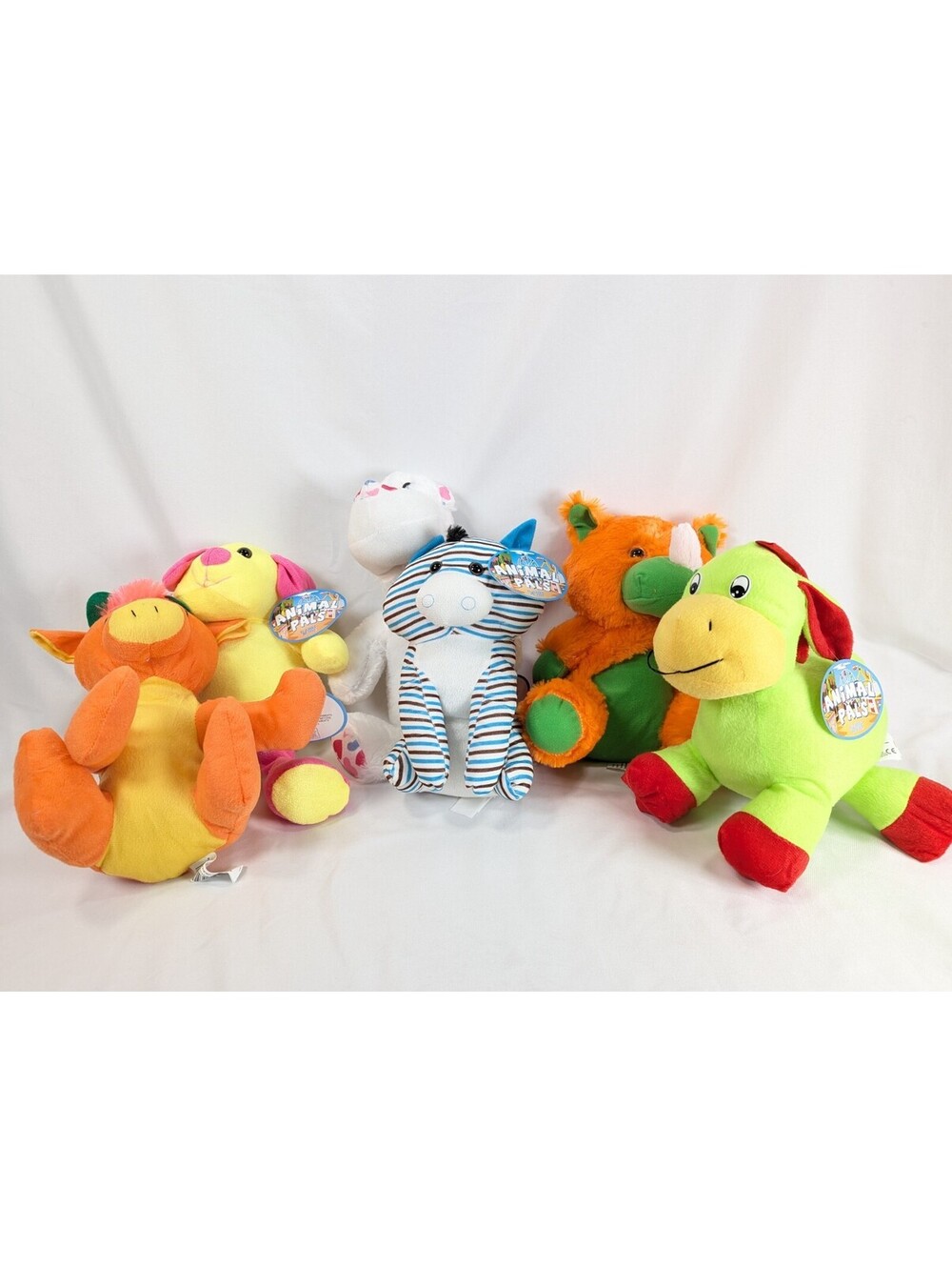 Kellytoy Animal Pals Plush Toy Set 2019 Colorful Stylized Animals New With Tags - Picture 3 of 15